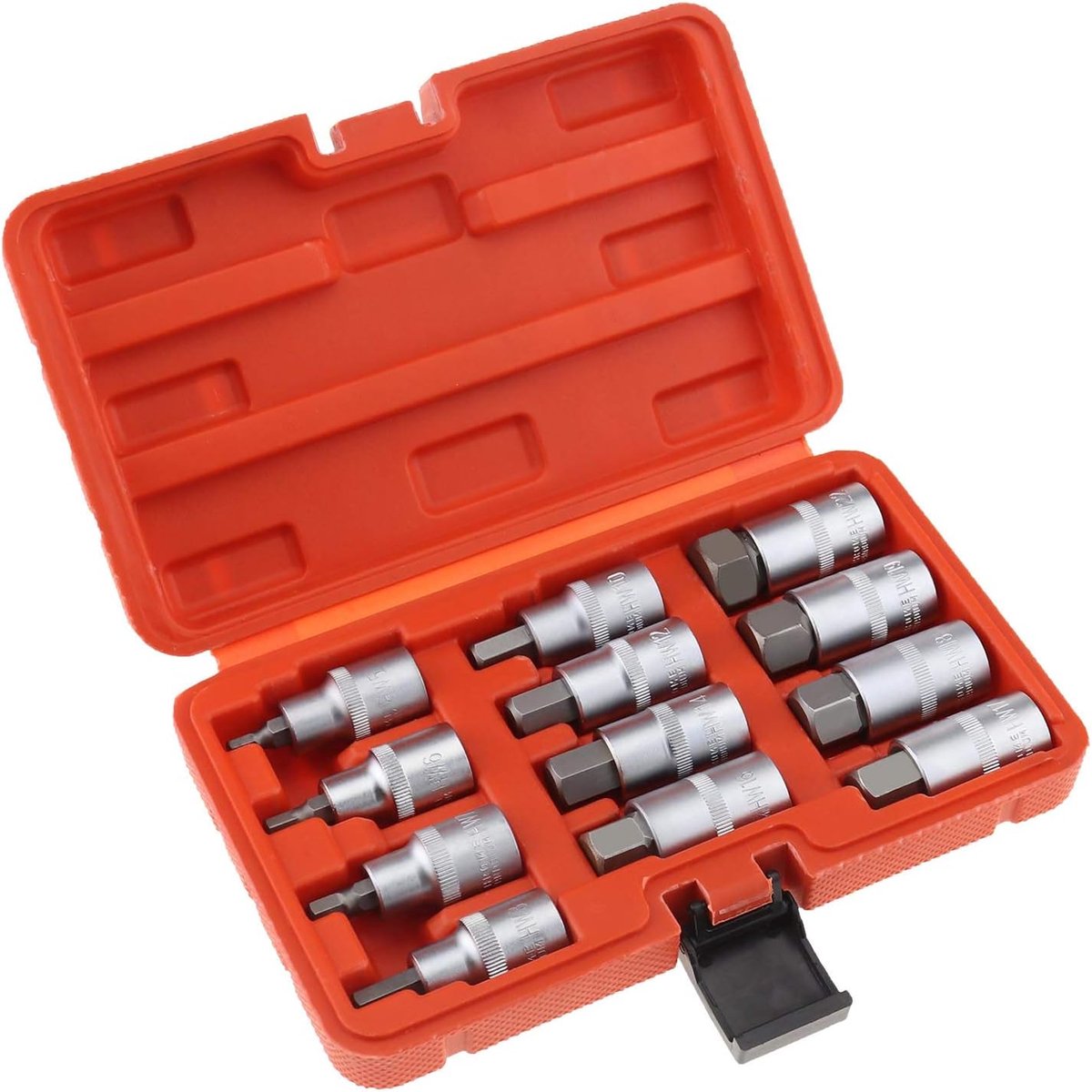 Zeskant Bit Dop Set - Dopsleutel Bits - Vastzetten Schroeven - Met Karteling - 1/2 inch - Verchroomd