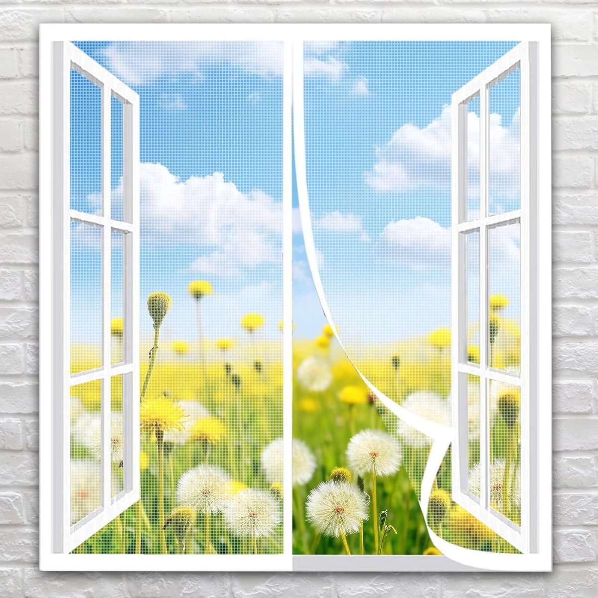 Magnetisch Hor Horren Raam Wit 135x160cm - Houd Muggen en Insecten Buiten