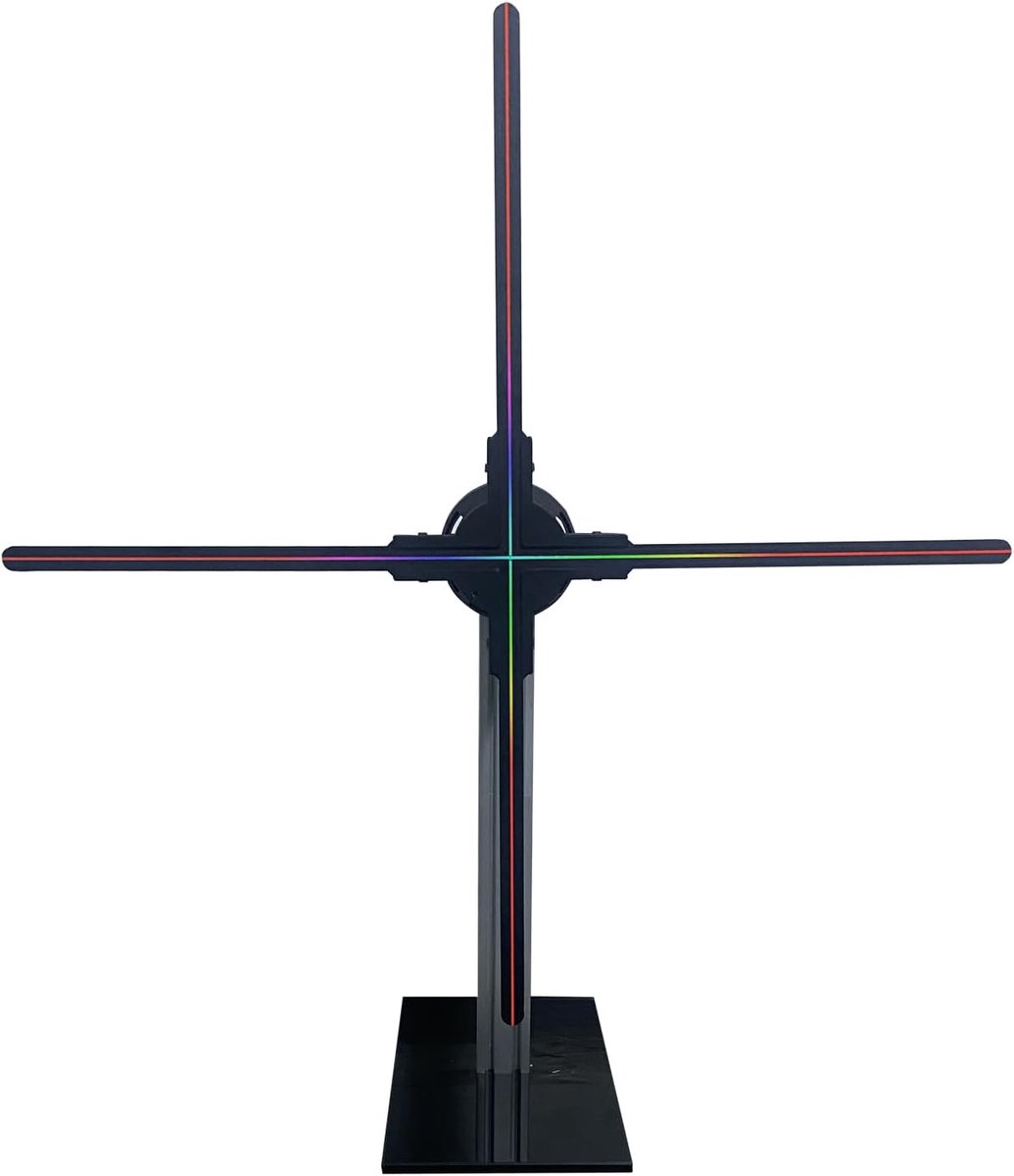 Stevige Desktop Standaard voor 3D Hologram Ventilator - Gehard Glas & Aluminium Frame