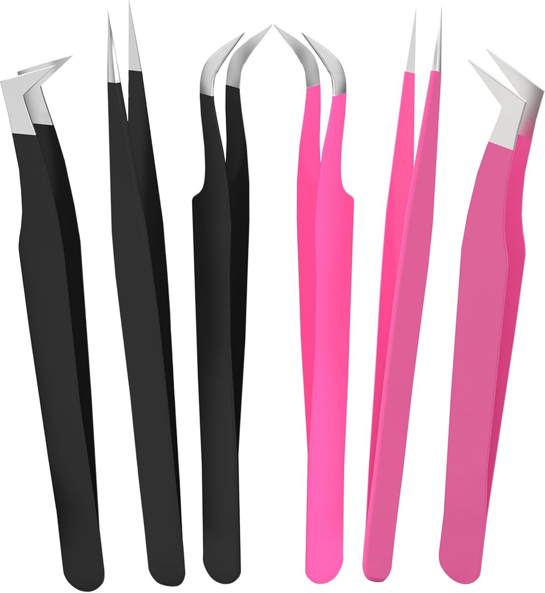Professionele Wimperpincet Set (3 Stuks) voor Volume, Isolatie & Klassieke Wimpers - RVS