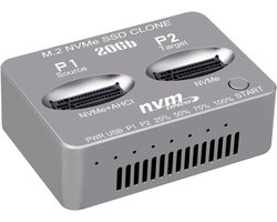 Dual-Bay M.2 NVMe SSD Kloner Dockingstation USB-C 20Gbps Offline Duplicator