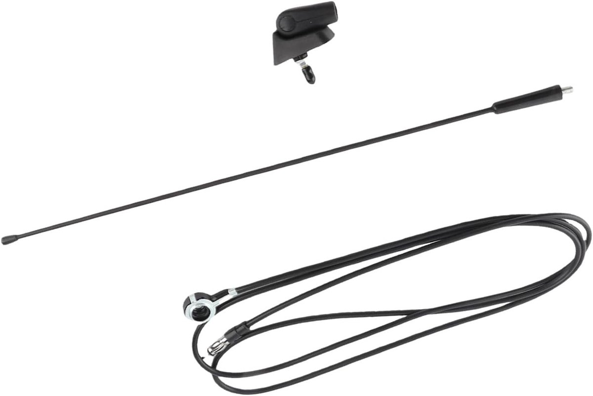 Auto Radio Antenne - FM AM Mast - Auto Radio Ontvangst - Met Bedrading - 48 cm Lengte - Zwart