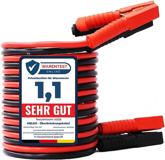 Startkabel Set - Overbruggingskabels Accu - Auto Noodsituaties - 12/24 V Compatibel - 5 Meter 16 mm² - Rood Zwart