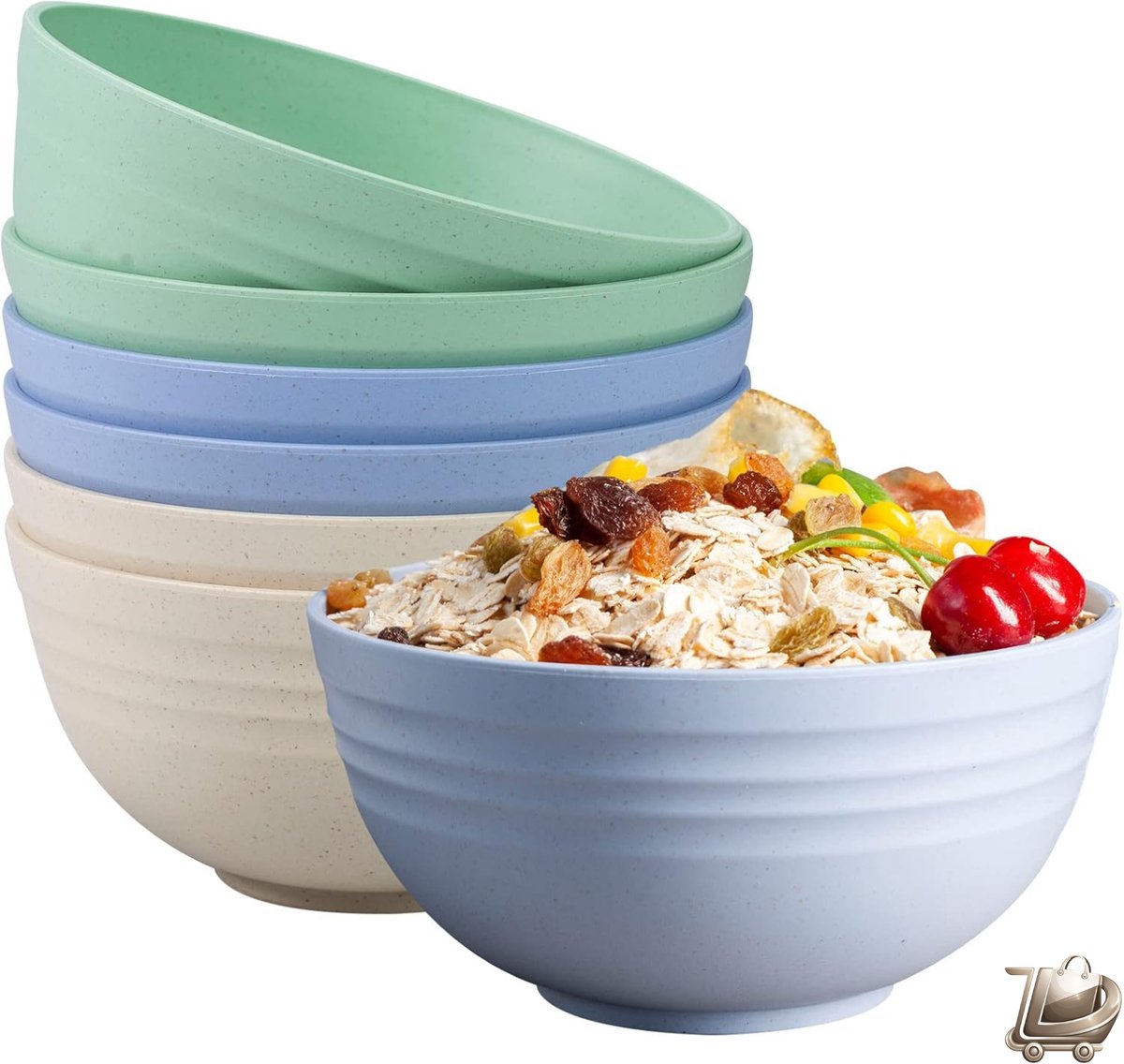 Onbreekbare Ontbijtkommen Set - 6-delig - 15 cm - Cereal en Soepkommen - Saladekommen - 3 Kleuren - Duurzaam en Veilig - Keukenservies voor Dagelijks Gebruik