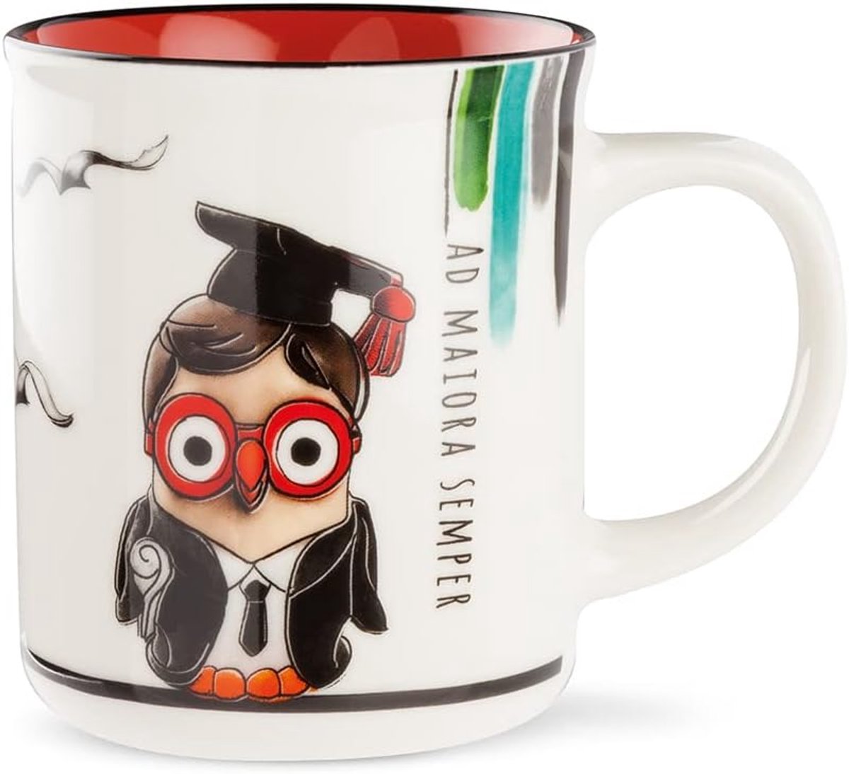 Porseleinen Mok met Uil - Perfect Cadeau voor Afstuderen