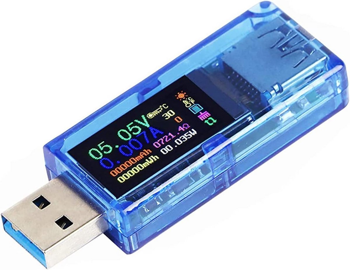Universele USB Spannings- en Stroomtester met Kleurendisplay