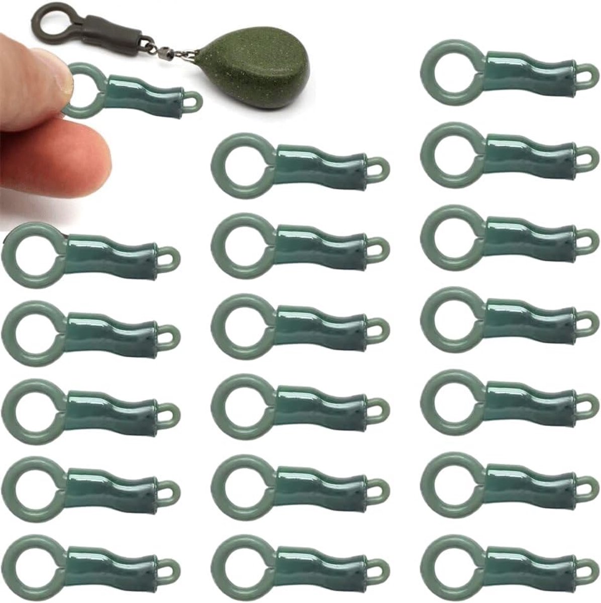 20 Stuks Loodclips en Beschermhoezen voor Karpervissen Rig