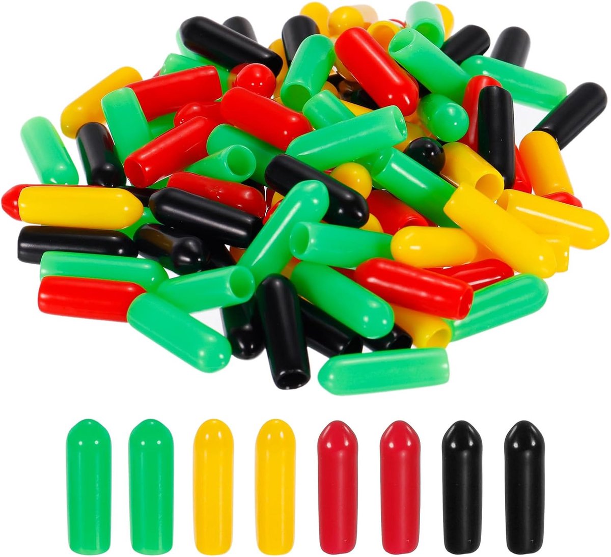 100 Stuks Flexibele Ronde Rubberen Doppen 4 mm voor Schroef- en Buisbescherming