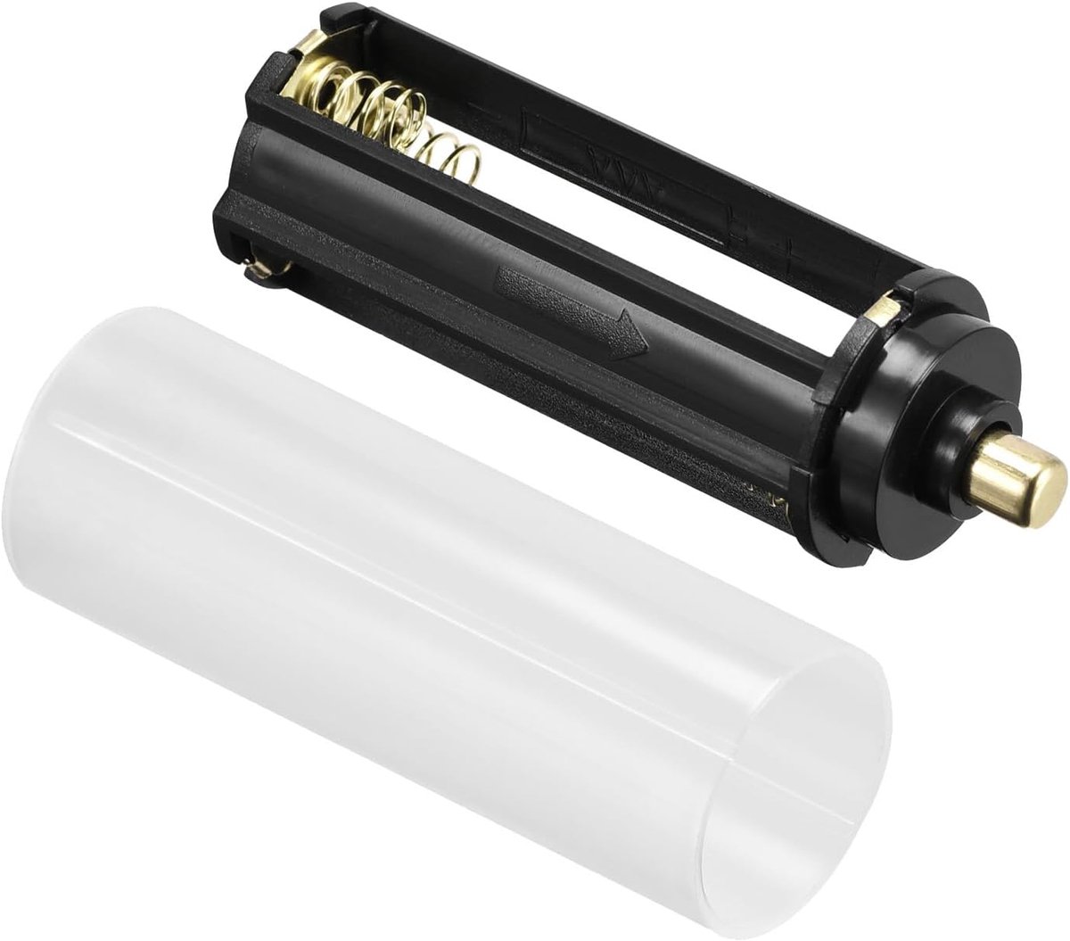 3x AAA Batterijhouder Opslagkoffer Adapter voor Zaklamp en RC - Zwart en Transparant