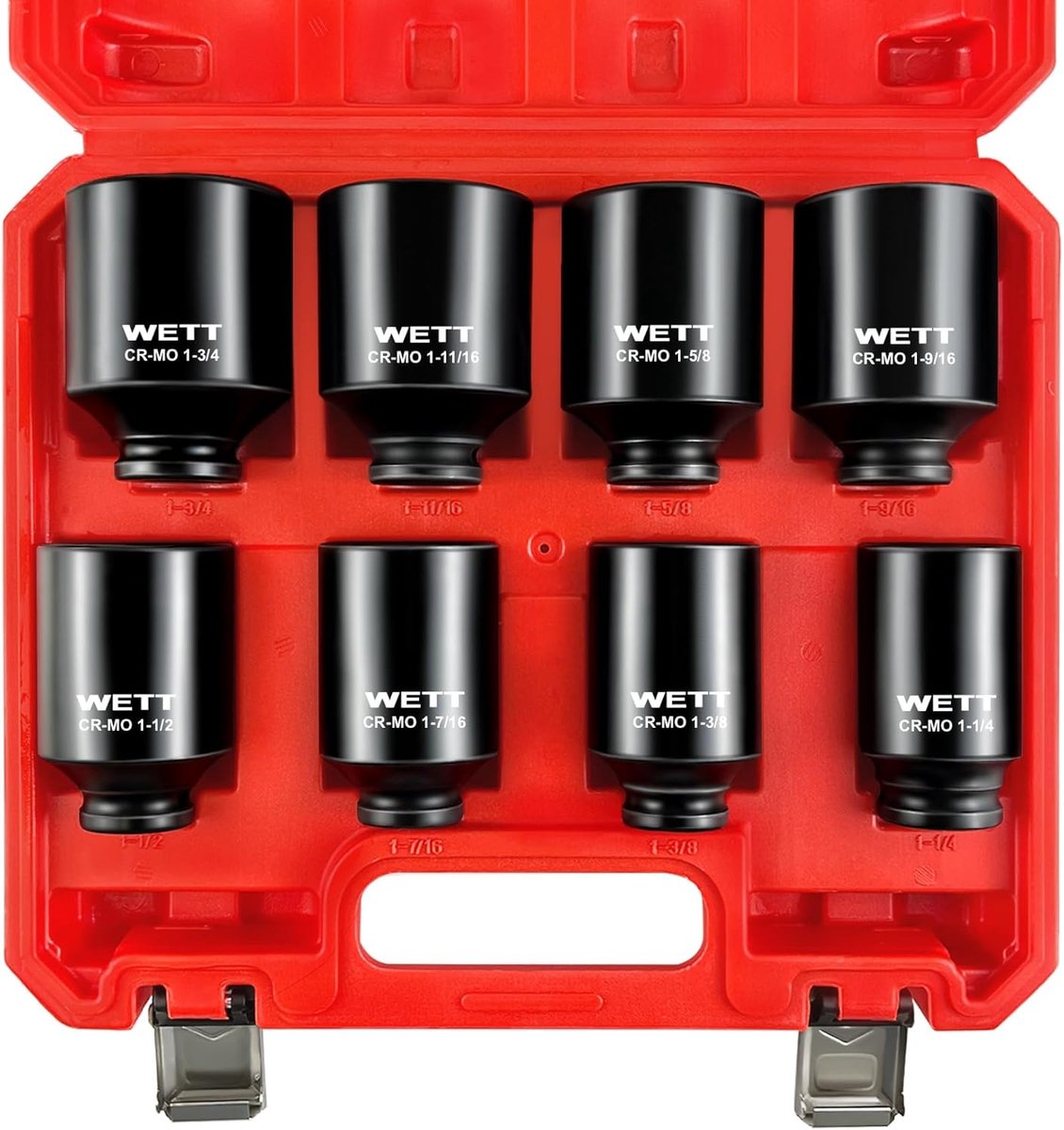 8-Delige Diepe Slagsleuteldoppen Set 1/2" Aandrijving SAE Wielmoer Doppenset CR-MO Staal