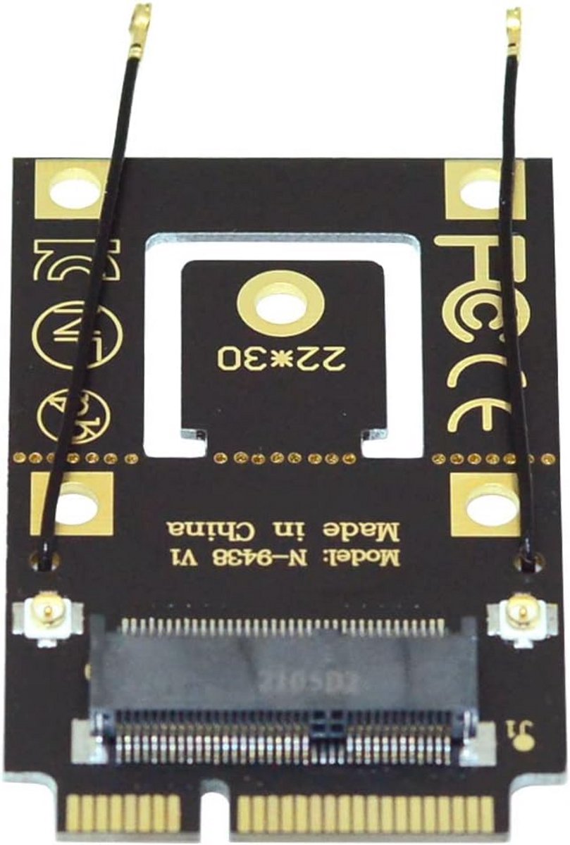 M.2 Key-A naar Mini PCI-E Adapter voor WiFi en Bluetooth Kaarten