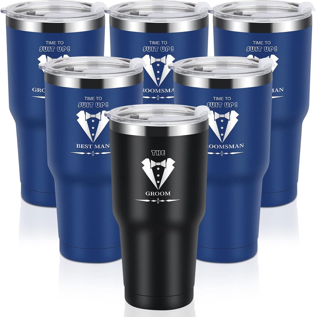 Set van 6 Tumblers voor Bruiloft: Cadeaus voor Getuigen en Ceremoniemeester