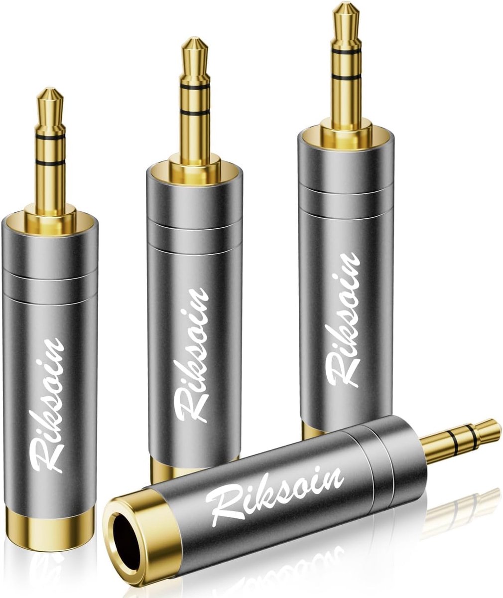 Jack Adapter - 35 naar 635 mm - Audio Aansluitingen - Vergulde Connectoren - 3 Stuks