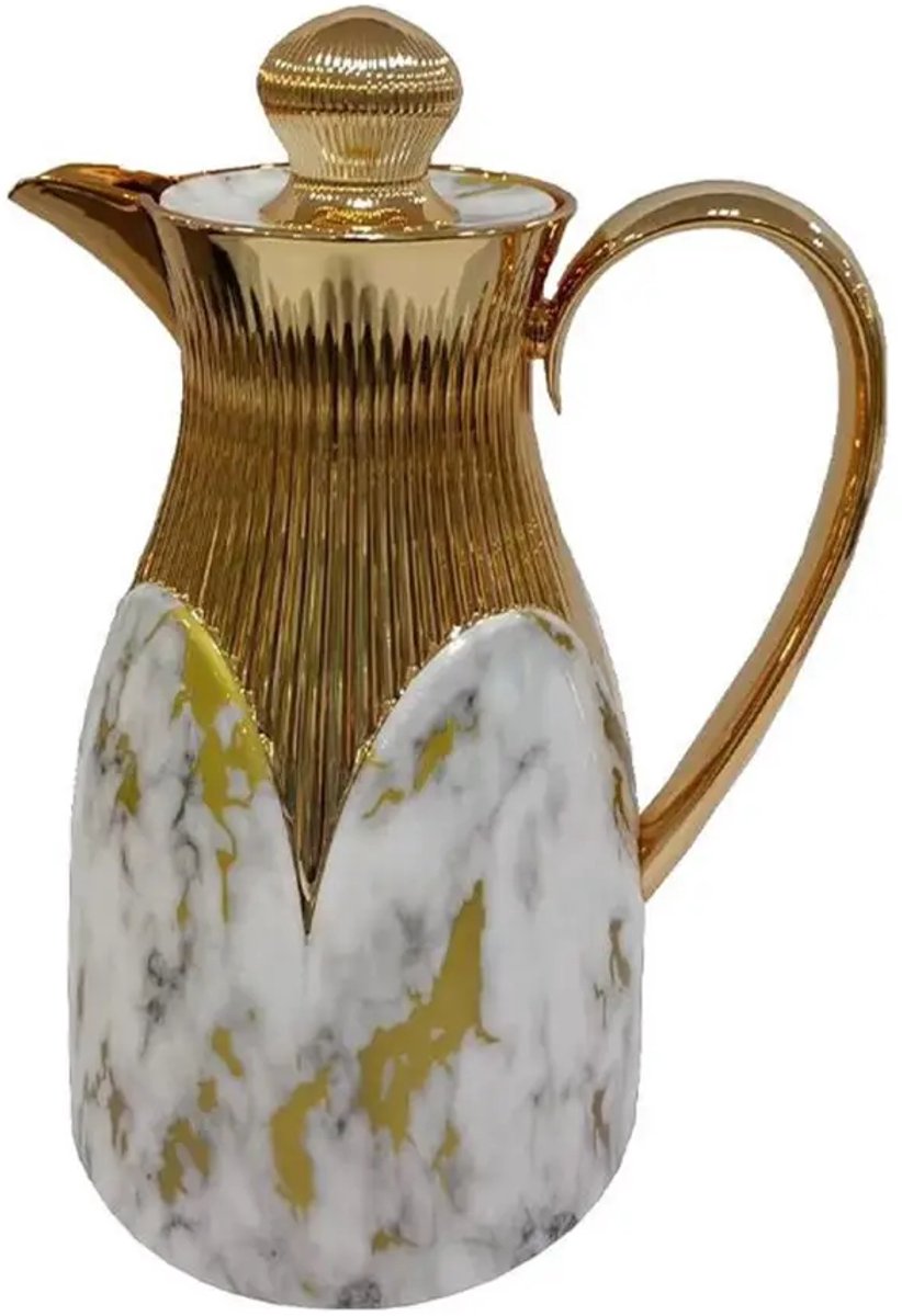 Cinar Thermoskan - 1L - Wit Marmer/Goud