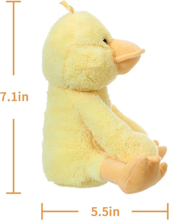 Zacht Pluche Eend Knuffeldier voor Kinderen, Fluffy Gele Dierenknuffel 18cm — afbeelding 2