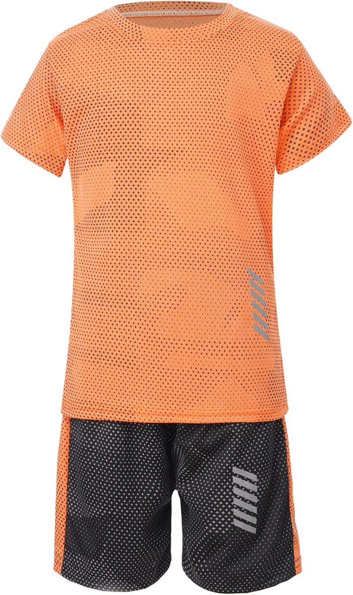 Sportset Kinderen Jongens & Meisjes - T-shirt met Korte Broek - Ademend Trainingspak voor Voetbal & Basketbal