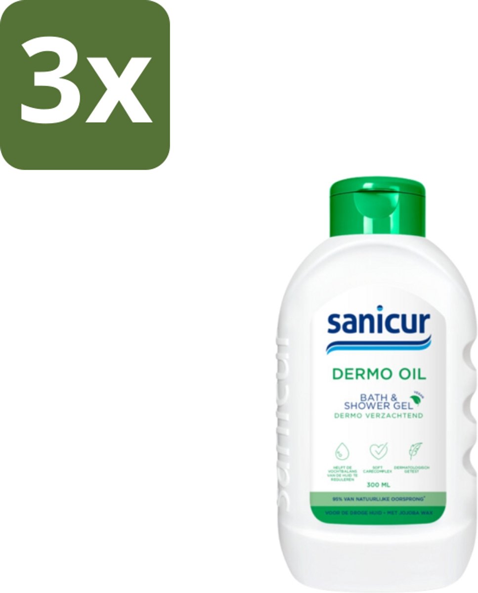 Sanicur Bath & Showergel Dermo-Oil 300 ml - Bulkverpakking - 3 stuks