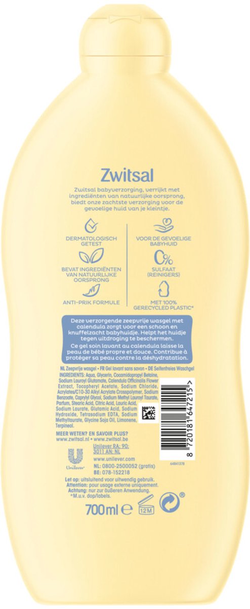 Zwitsal Wasgel 700 ml - Bulkverpakking - 3 stuks van Zwitsal — afbeelding 5