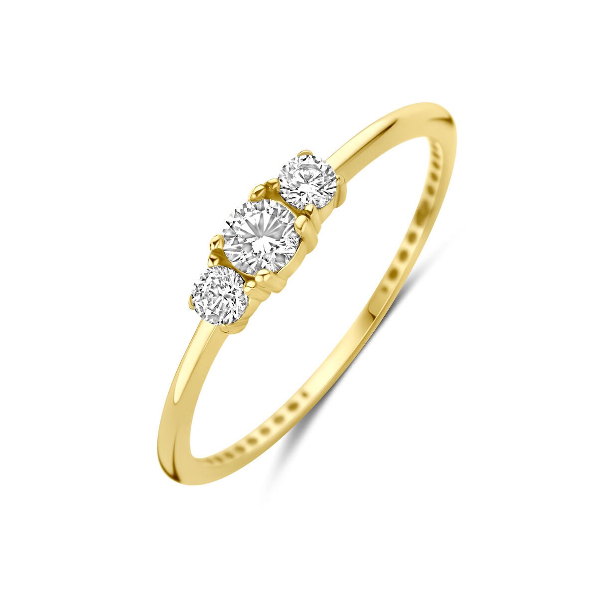 9K Geelgouden Ring met Zirkonia 8000401 – 3,5 mm