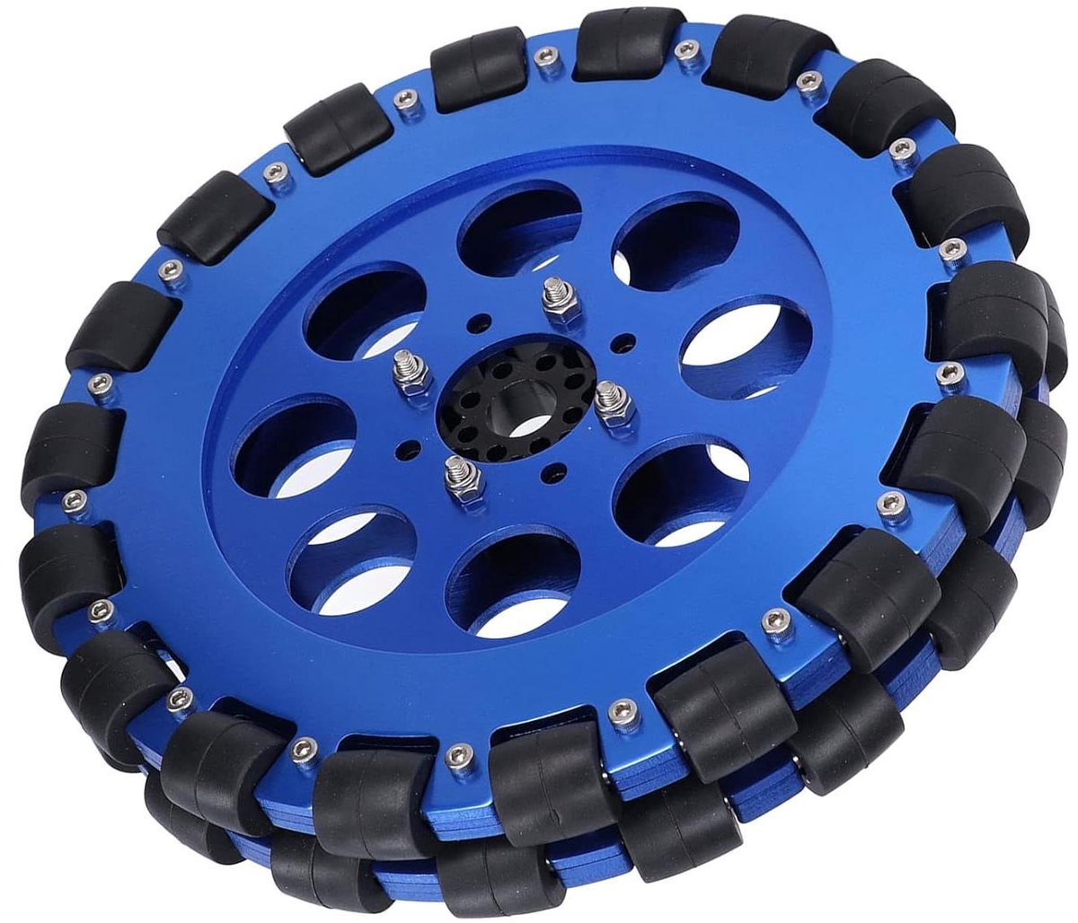 8 inch omnidirectioneel wiel met dubbele lagerstructuur voor zware lasten - Aluminiumlegering naaf - DIY speelgoedrobot