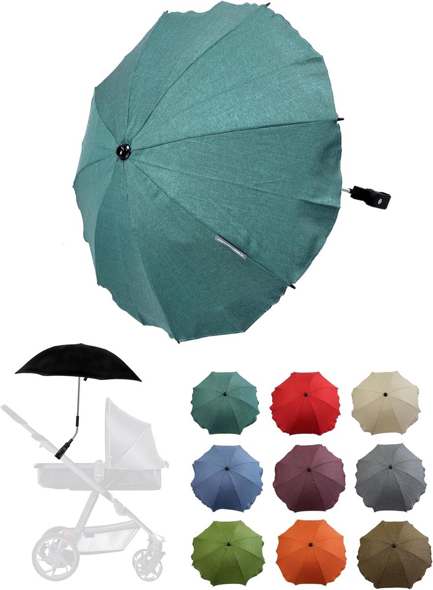 Universele Kinderwagenparasol UV50+ Zonwering voor Buggy en Jogger