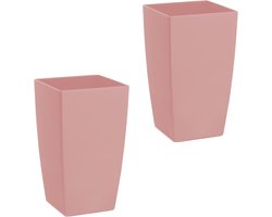 Langwerpige Rechthoekige Bloempot van Kunststof 26 cm Hoog Decoratief 2 stuks