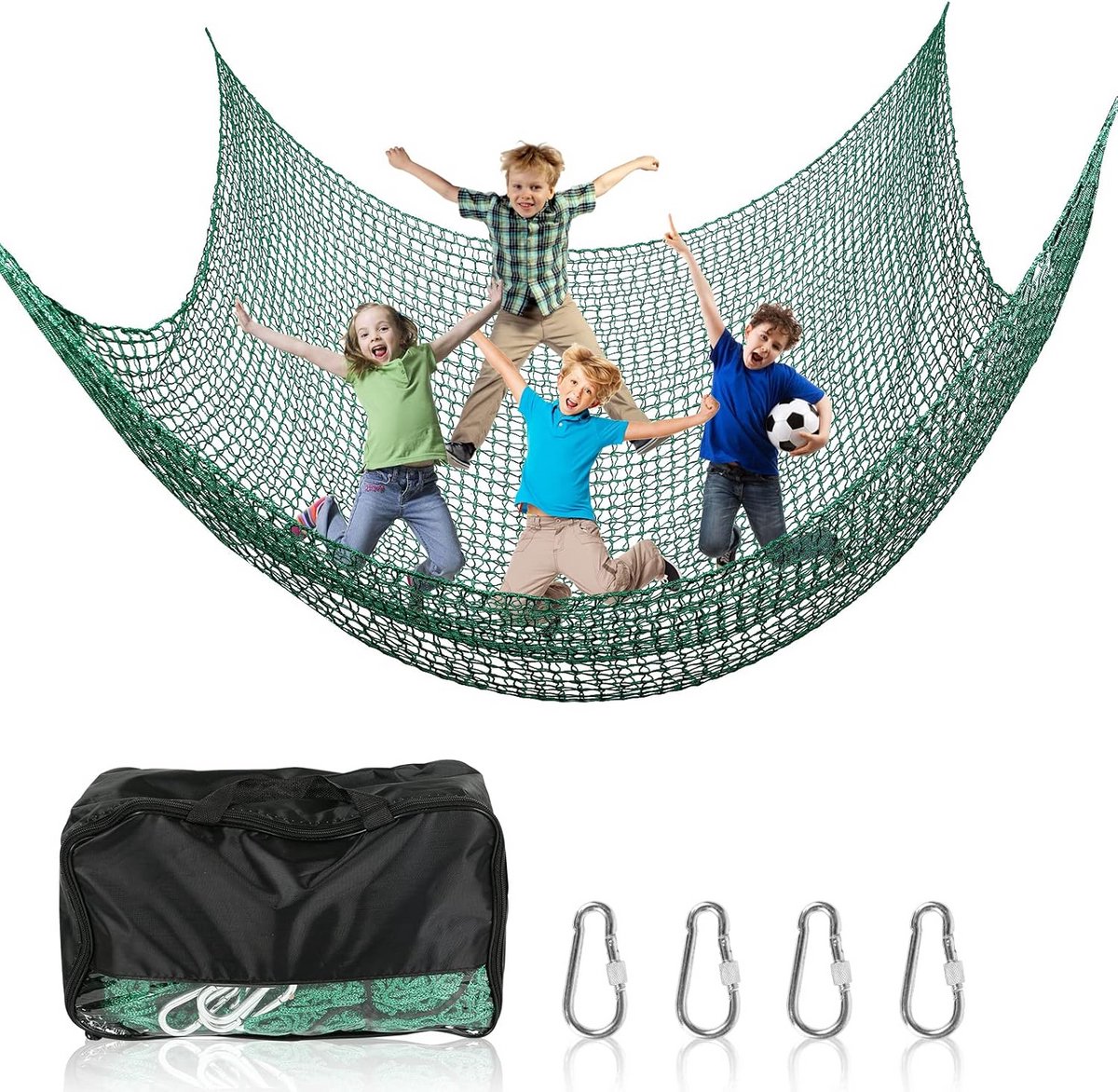 Klimnet Speelplaats - Valkbescherming Net - Buiten Spelen - Zware Belasting - 4 mm Touwdikte - Zwart