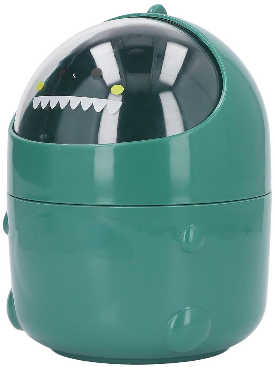 Schattige mini-mand met dinosaurus design en brede opening voor kantoor en keuken
