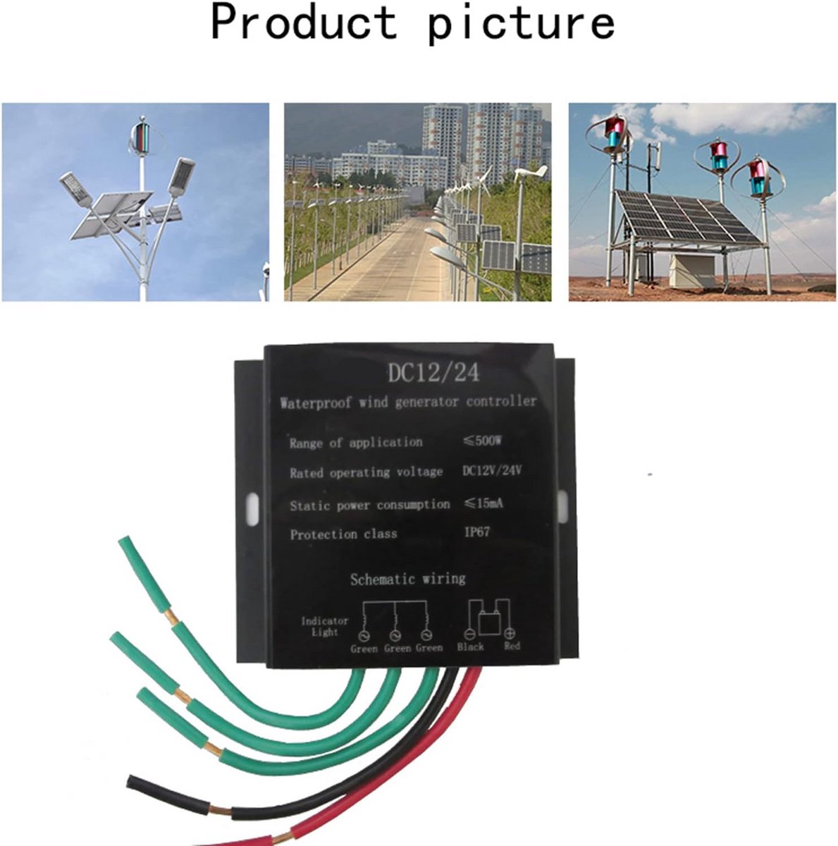 Krachtige Windturbine Generator Laadregelaar 8000W voor 12V-220V Systemen