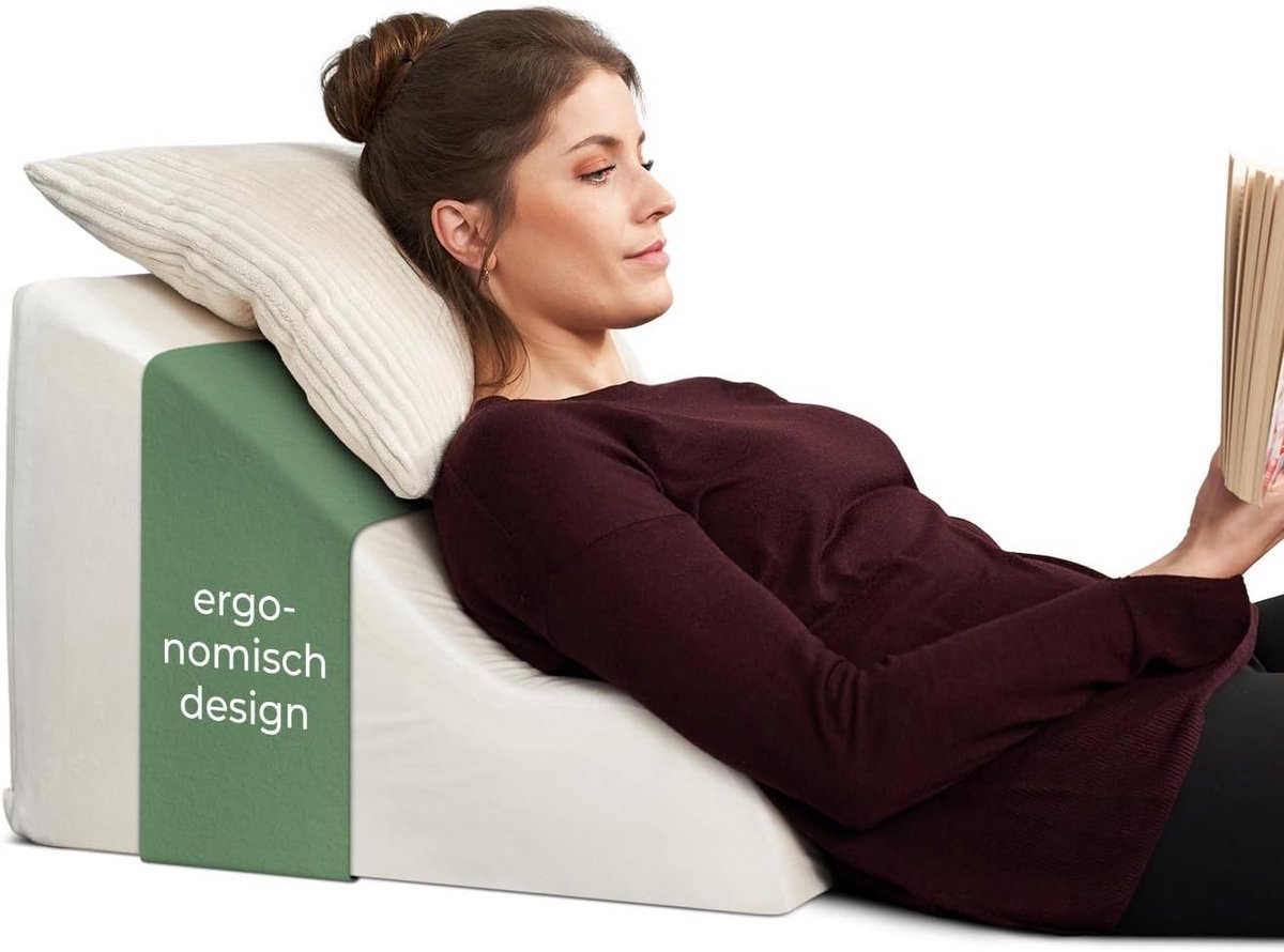 Ergonomisch Lees- en Rugkussen met Memory Foam voor Bed en Bank