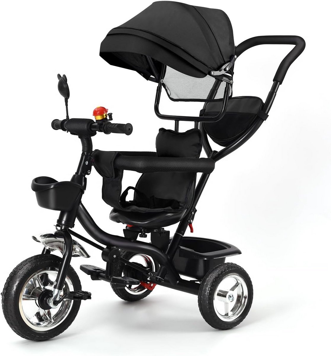 4-in-1 Driewieler Kinderen met Duwstang - Babyfiets en Peuterfiets Verstelbaar