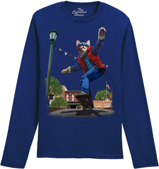 Back To The Future Cat To The Future The Coloured House Longsleeve T-shirt M