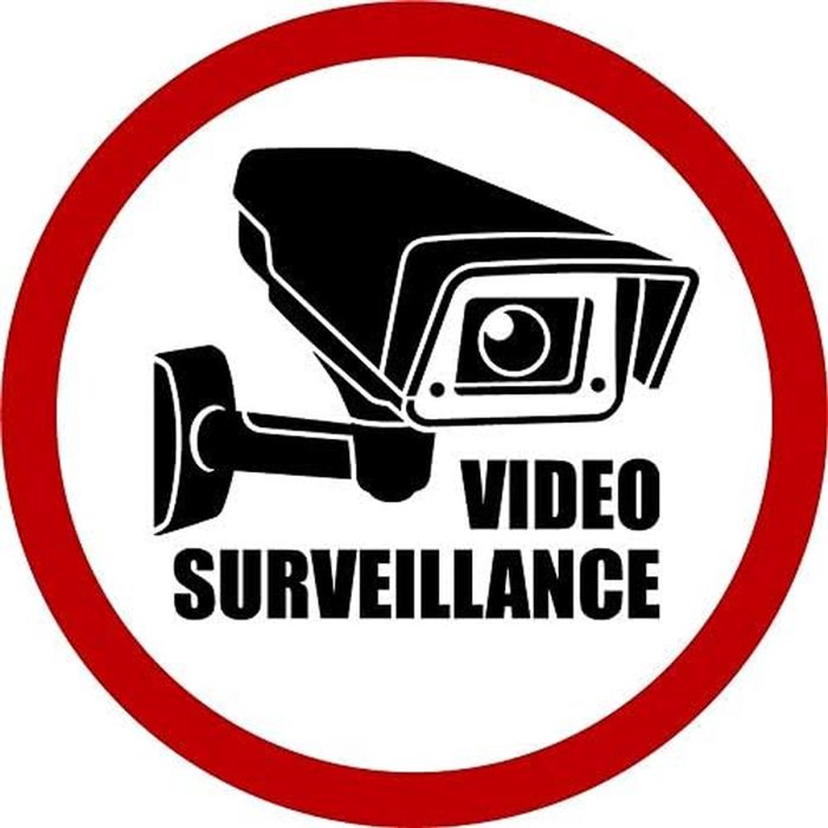 Waarschuwingssticker Camerabewaking Rond 20x20 cm
