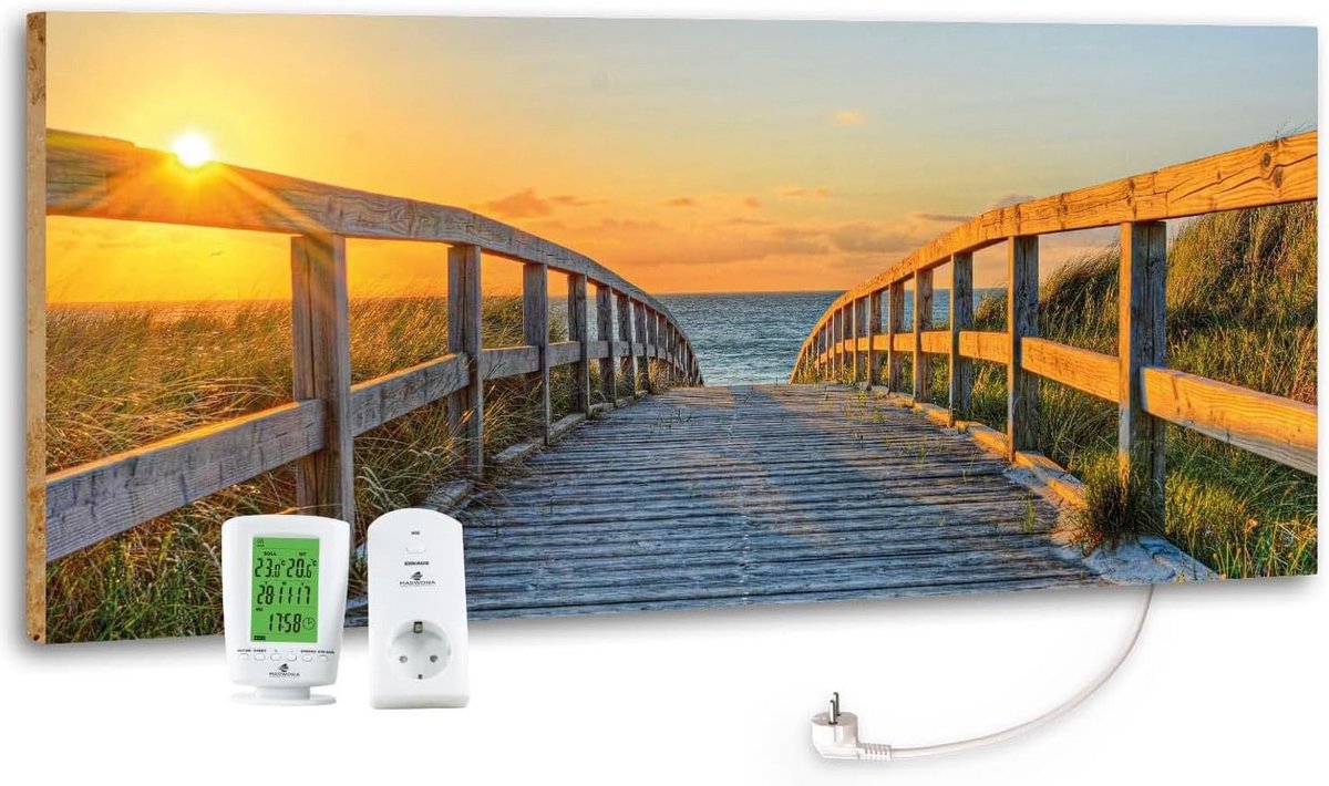 Infrarood Verwarming Natuursteen met Digitale Thermostaat | 800W | Energiebesparende Wandv