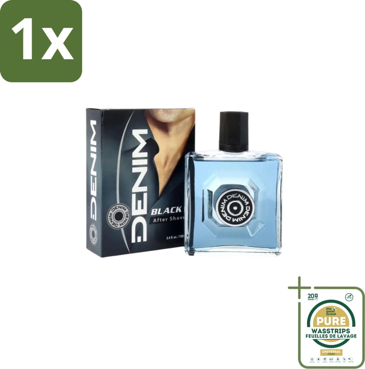 1 x Denim – Aftershave – Black – 100 ml- Aftershave - Aftershave Man - Aftershave Voor Mannen - Aftershave Na Het Scheren - Scheren Aftershave