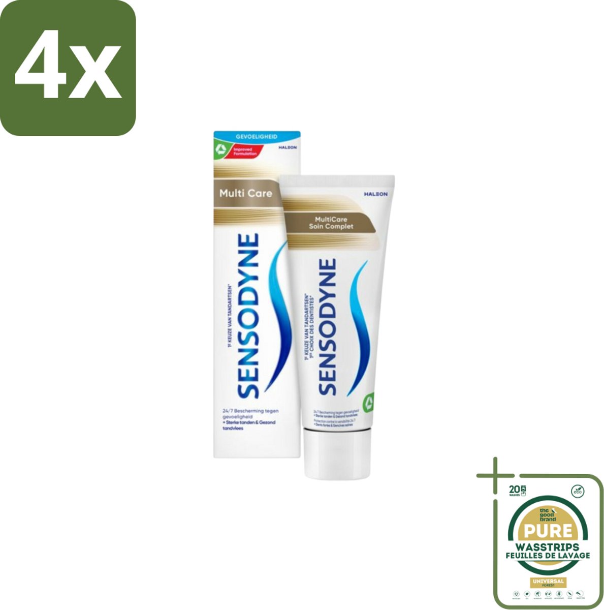 Sensodyne Tandpasta MultiCare 75 ml - Voordeelverpakking - 4 stuks - Tandpasta - Tandgevoeligheid