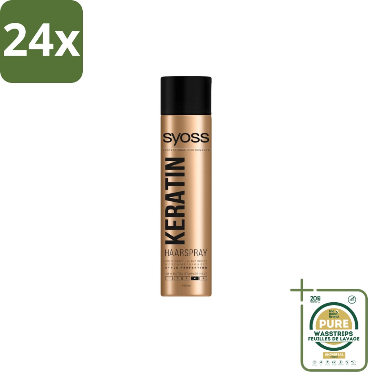 Syoss – Haarspray – Keratin Hold 4 – 400 ml - Voordeelverpakking - 24 stuks - Fixatie - Stylen