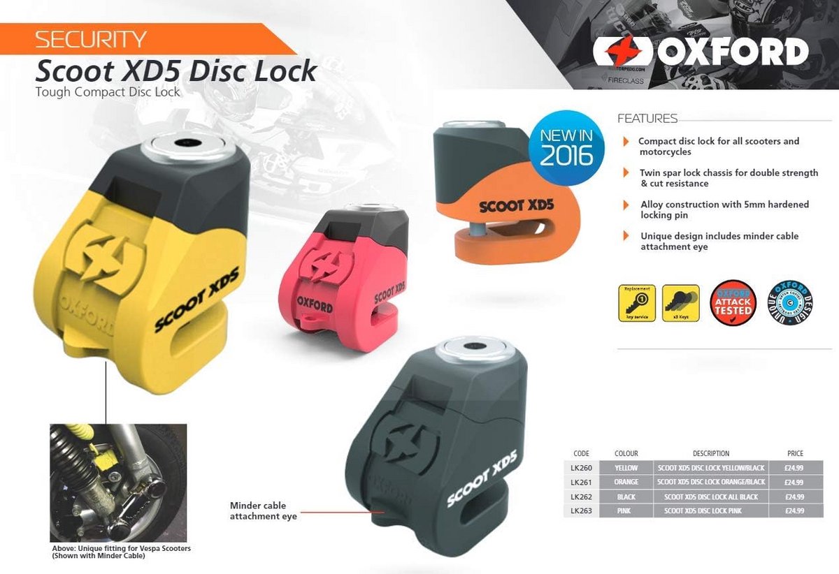 Compacte Motorslot Schijfslot met 5mm Bornering - Geschikt voor Scooter en Motor