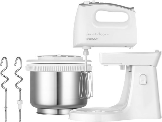 Krachtige 500W Handmixer met Automatische Draaiende Kom (2.5L) - Inclusief Gardes en Kneedhaken van Merkloos — afbeelding 4