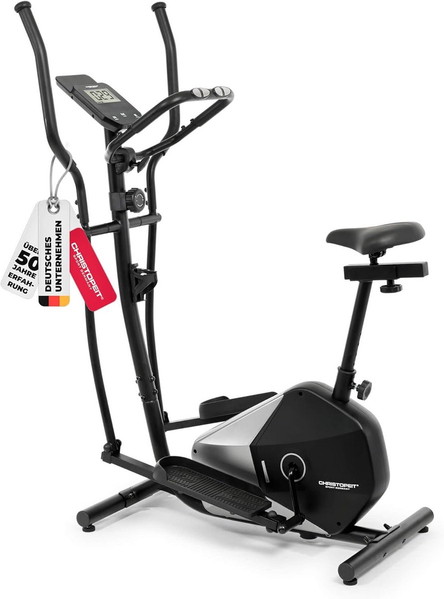 2-in-1 Crosstrainer en Hometrainer met 8 Weerstanden en Hartslagmeting