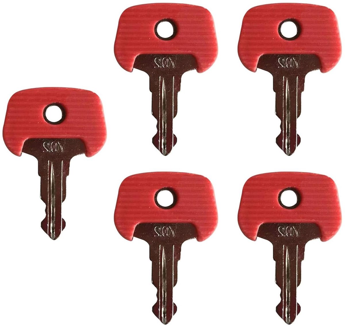 Reservesleutels in Rood - 5 Stuks voor startsleutel 702 Jungheinrich traktor.