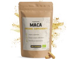 Cupplement Maca 100 Capsules 500 MG Per Capsule Biologisch - Supplement - Root - Superfood - Pure - Geen Poeder, Pillen, Arginine, Tabletten, Extract of Zwarte Wortel - Superfood - Peru - Rode - Macapoeder - Mac - Maya - Mica NL-BIO-01
