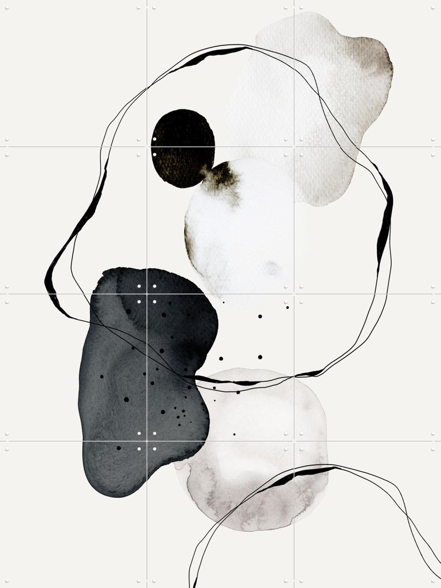 IXXI Abstract World No.1, The Miuus Studio & Various - 60 x 80 cm - Gratis ophangtool - Grote wanddecoratie en posters - Aquarel, Klassiek