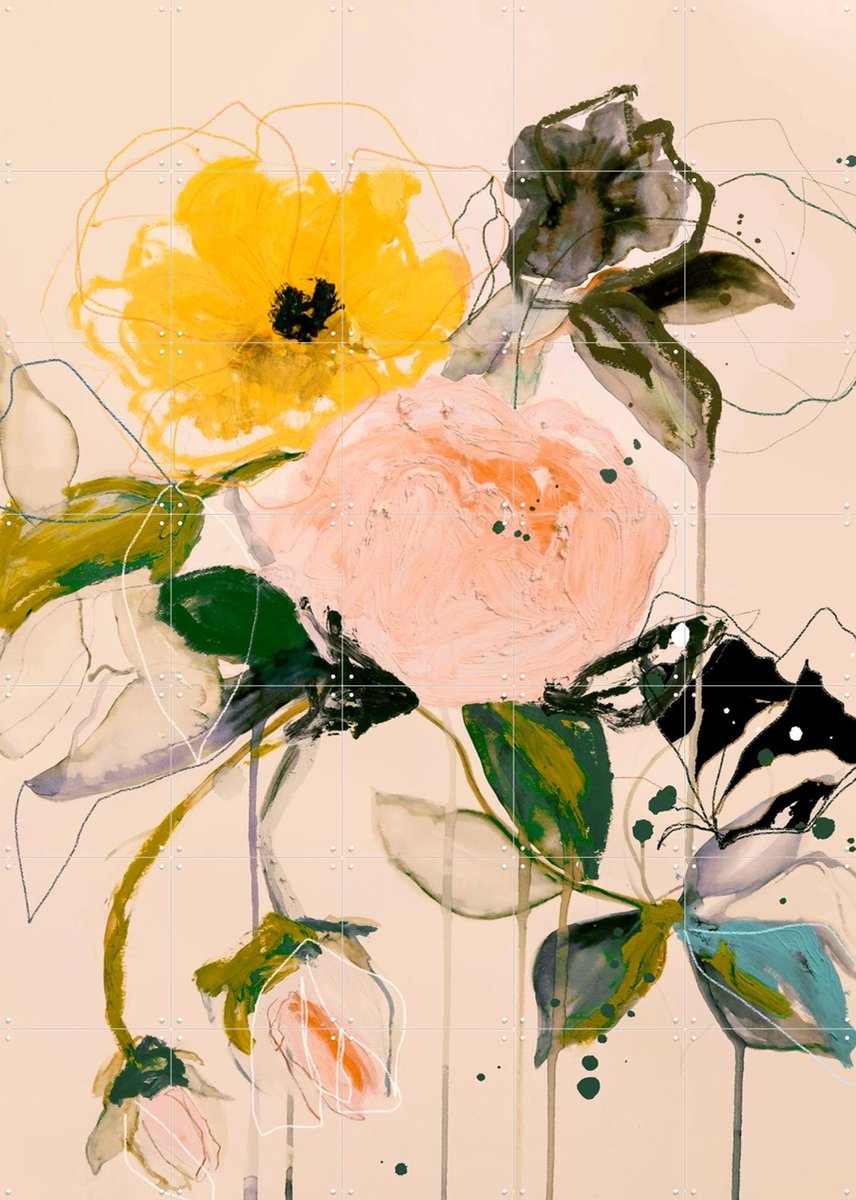 IXXI Still Life with Roses, Leigh Viner & Rijksmuseum 2.0 - 100 x 140 cm - Gratis ophangtool - Grote wanddecoratie en posters - Illustraties