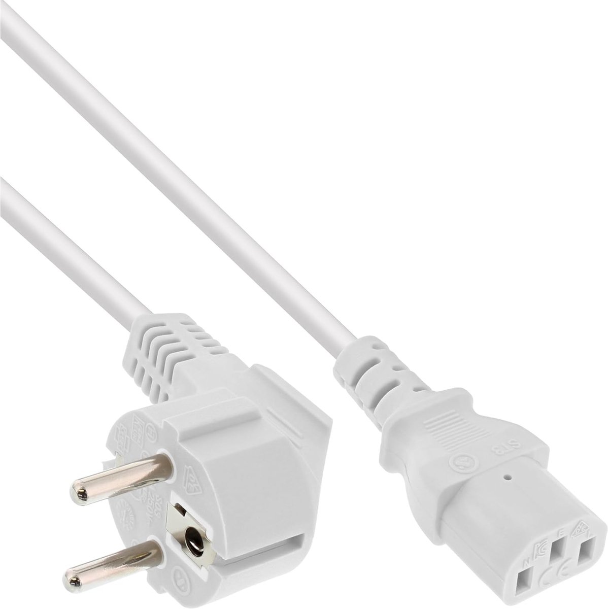 Gehoekt Contact Netsnoer C13 - 1m