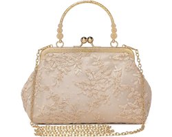 BAIGIO Women's Evening Bag, Vintage Clutch with Pearls, Elegant Handbag, Shoulder Bag for Party, Wedding, Banquet, Clutch for Women