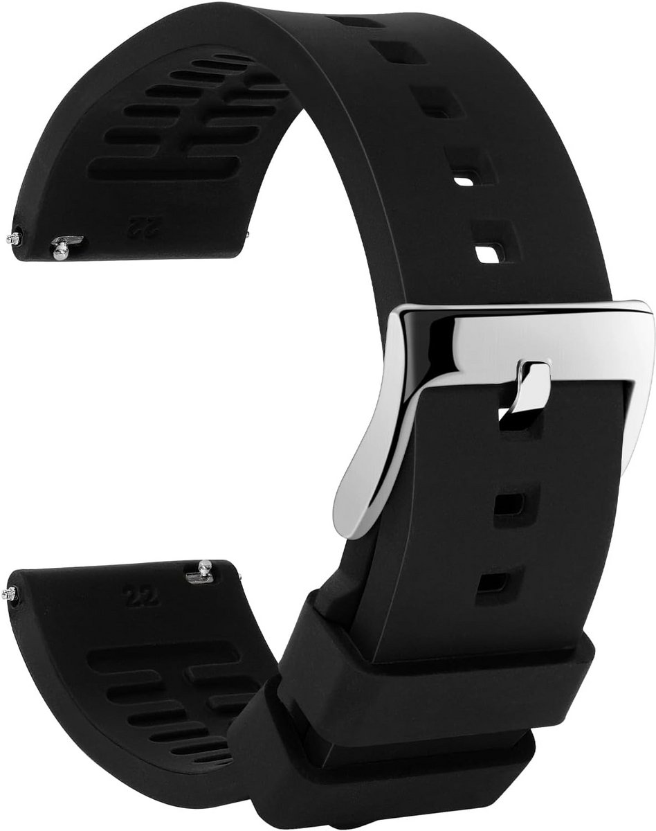 Siliconen horlogeband met snelsluiting voor heren en dames - Waterdichte smartwatchband 18 mm 19 mm 20 mm 21 mm