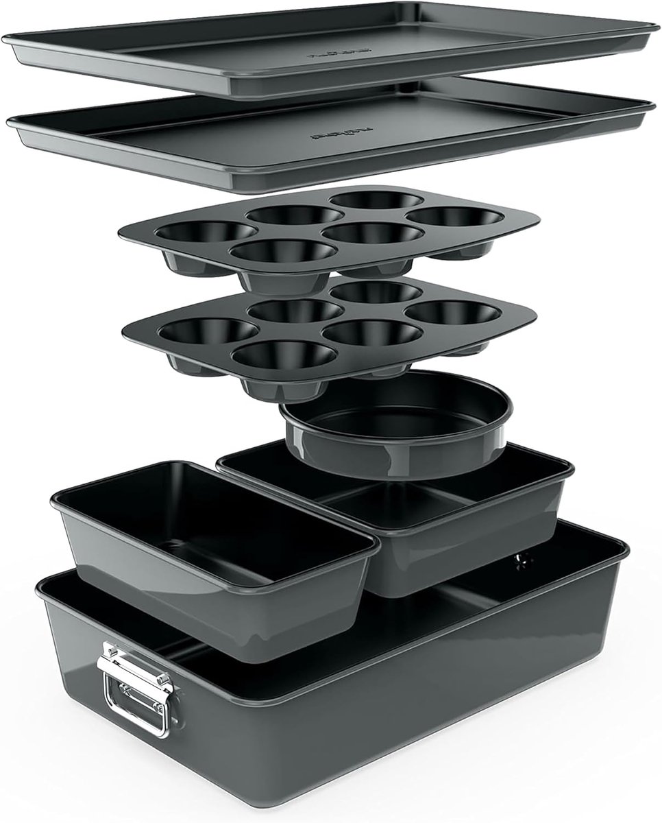 8-delige bakvorm set - PFOA PFOS PTFE vrij en ovensafe tot 230°C