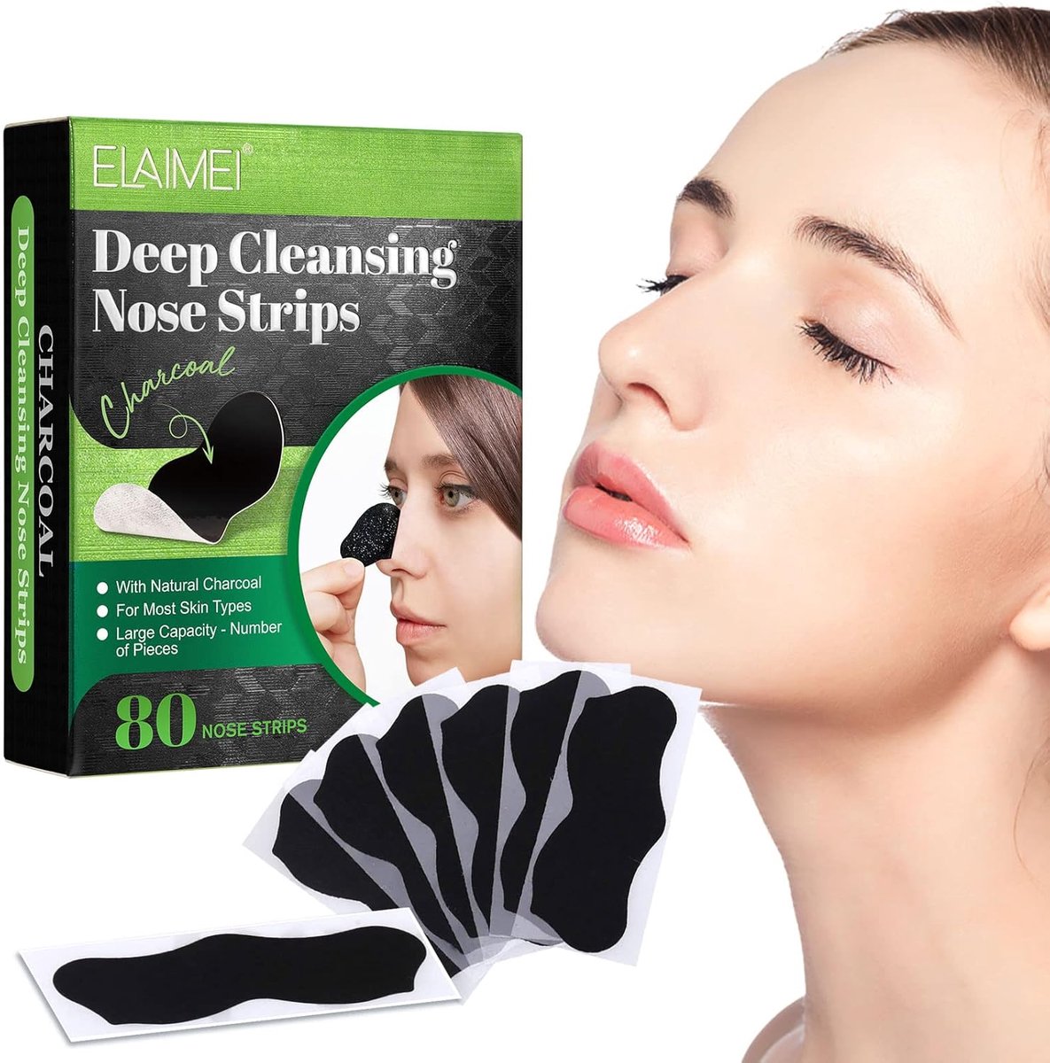 Nose Strips voor een Schone Neus - 80 Stuks Zwart