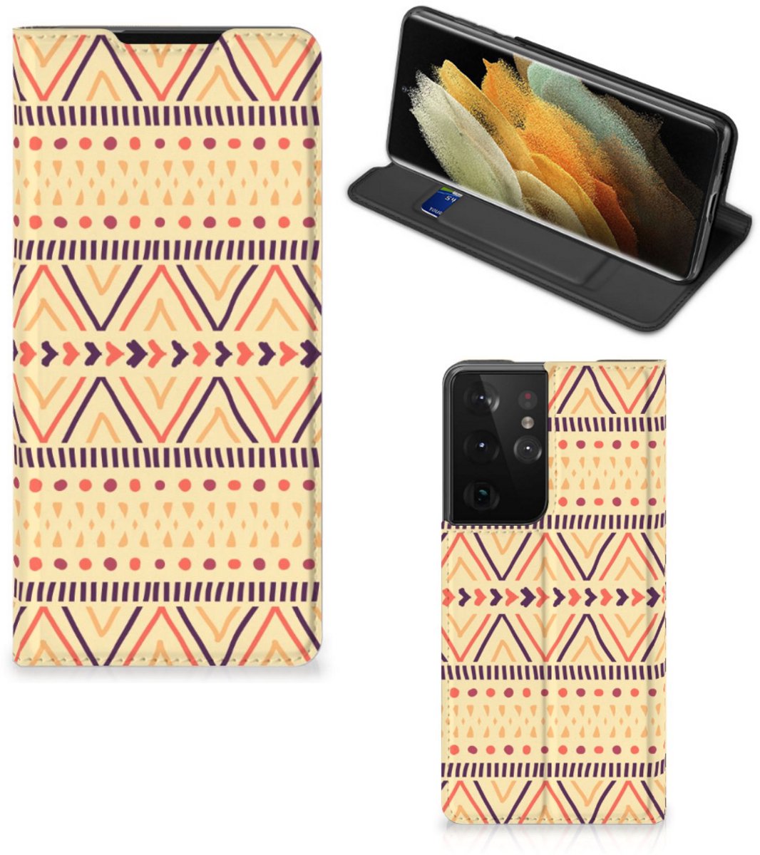 Samsung Galaxy S21 Ultra Hoesje met Magneet Aztec Yellow